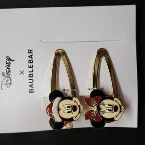 Disney Baublebar Mickey and Minnie Holiday Hair Clips